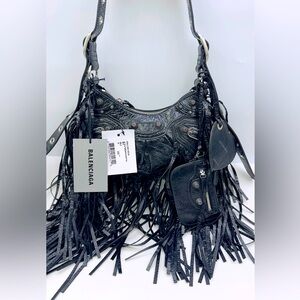 Balenciaga  Le Cagole XS Shoulder Bag with Fringes MSRP $3450